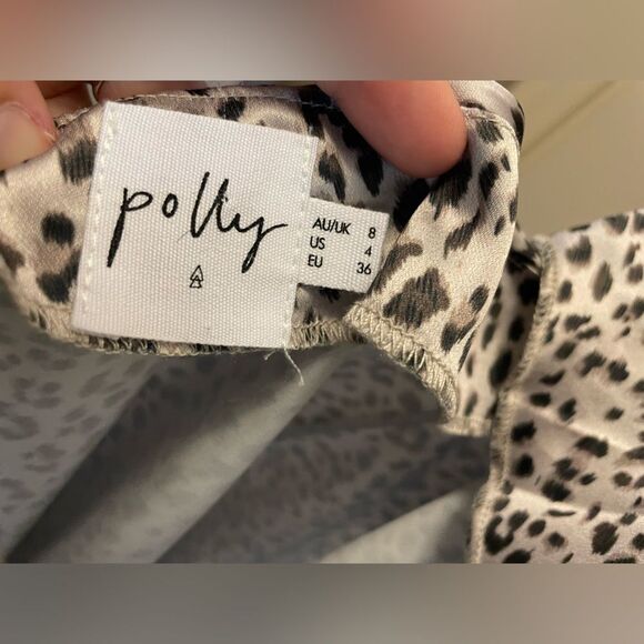 Princess Polly Cheetah Print silk dress in size 4 with adjustable straps black - Picture 7 of 10